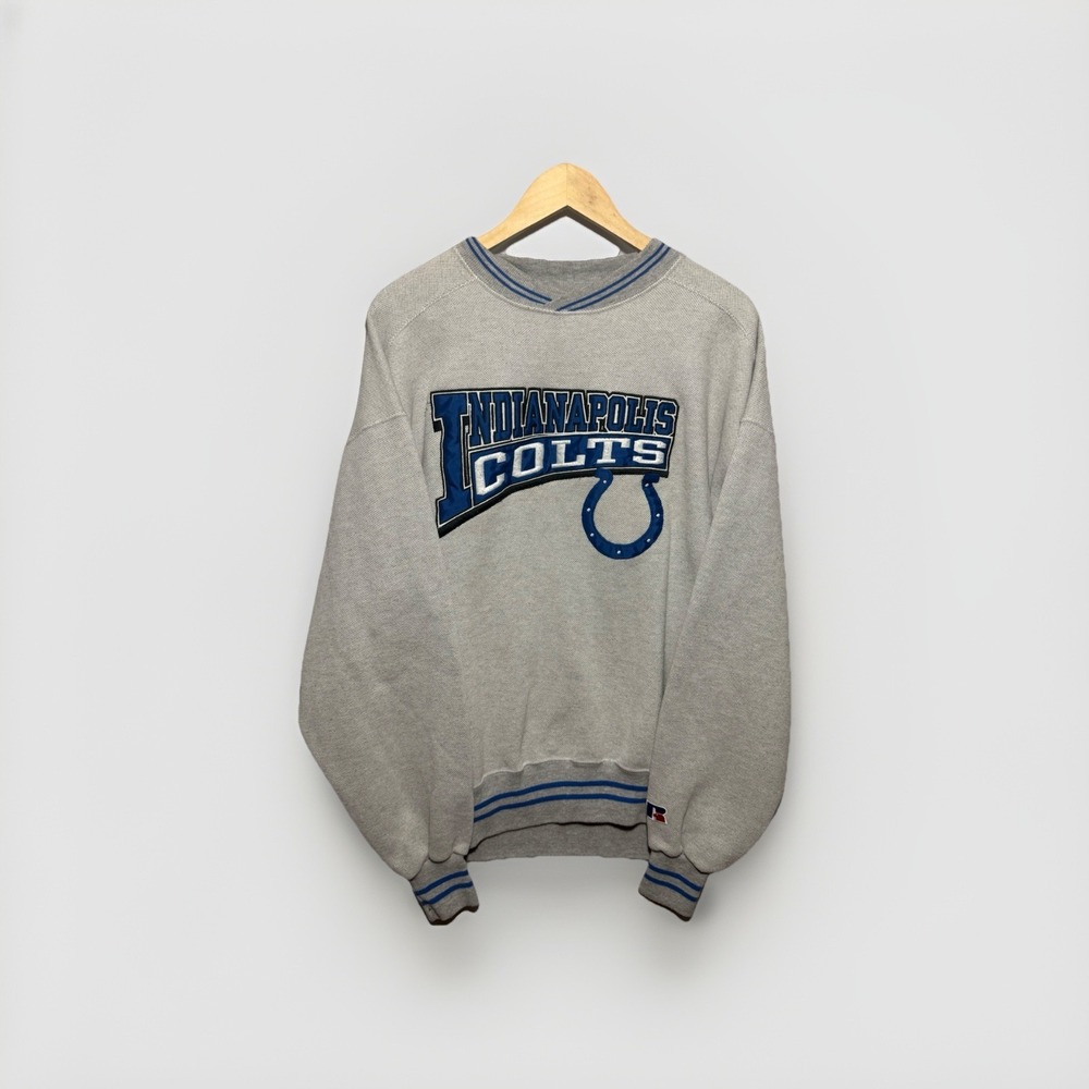 Vintage 90s Russell Athletic Colts Crewneck Sweatshirt XL Gray